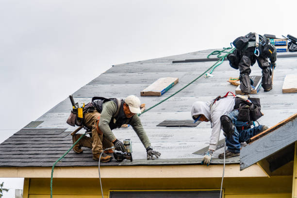 Professional Gutter Installation technician working in South Sterling, PA